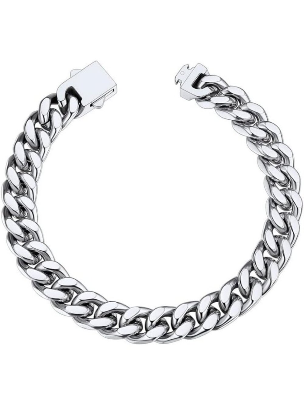 Stylish Stainless Steel Cuban Link Bracelet for Men - 5mm to 12mm Widths, Gift